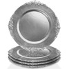 ChargeIt by Jay Leaf Charger Plates (Set of 4), Silver