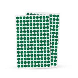 Rubigo 8mm Coloured Dot Stickers – 1500/3000 Sticky Dots in 10 Assorted Colours, Circle Labels for Calendars, Planners, Crafts, Office & School Use (Green, 3000 Dots)