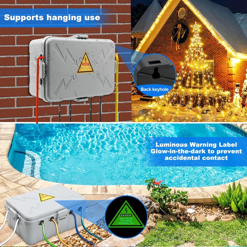 Hrensaw Large Outdoor Electrical Box(12.5x8.5x5inch),IP54 Waterproof Outdoor Outlet Covers,Weatherproof Extension