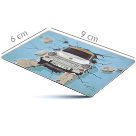 Magnet Trabant Through the Wall | DDR | East Side Gallery Berlin | 9 x 6 cm Mini Tin Sign | Typical Souvenir & Gift