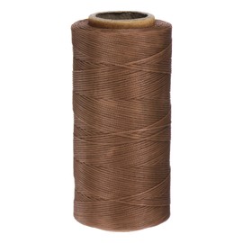 Sourcing Map 150D Flat Waxed Thread 0.8mm 284 Yards Polyester Leather Sewing String Hand Stitching Cord for Leather Stitching Sewing Bookbinding DIY Craft Light Brown