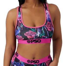 PSD Women's Drippin Smoke Pink Racerback Sports Bra for Women, Comfortable Exercise Bras for Women, Ideal for Yoga and Gym Workouts