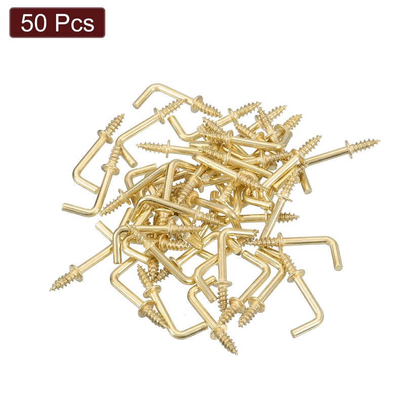 QUARKZMAN Right Angle Hooks, 50 Pieces 1/2" L Shaped Screw