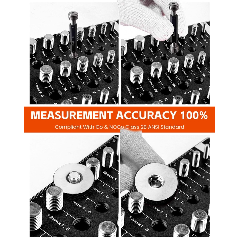 42 Thread Checker Standard and Metric Kinok Bolt Size and