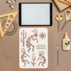 FINGERINSPIRE 4PCS Cocopelli Patterns Stencils with 1Pc Plastic Brush 21x29.7cm