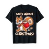 Nuts About Christmas Squirrel Holding A Candy Cane Xmas T-Shirt