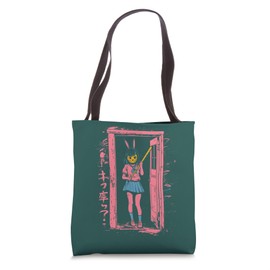 Creepy Girl Bunny Grunge Slasher Pastel Goth Anime Horror Tote Bag