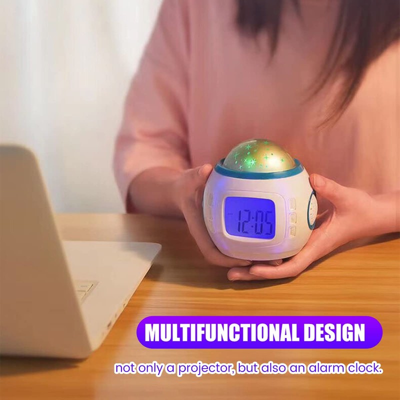 Jetcloud LED Alarm Clock with Star Galaxy Projector Light Portable