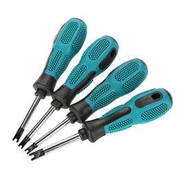 FTVOGUE 4Pcs U Fork Type Screwdrivers U Shaped Screwdriver Set Chrome Vanadium Steel Hand Screw Drivers M1.7/M2.0/M2.3/M2.6 x 50mm