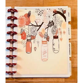 Handmade Mason Jar Dashboard Insert for use with Classic Happy Planner-