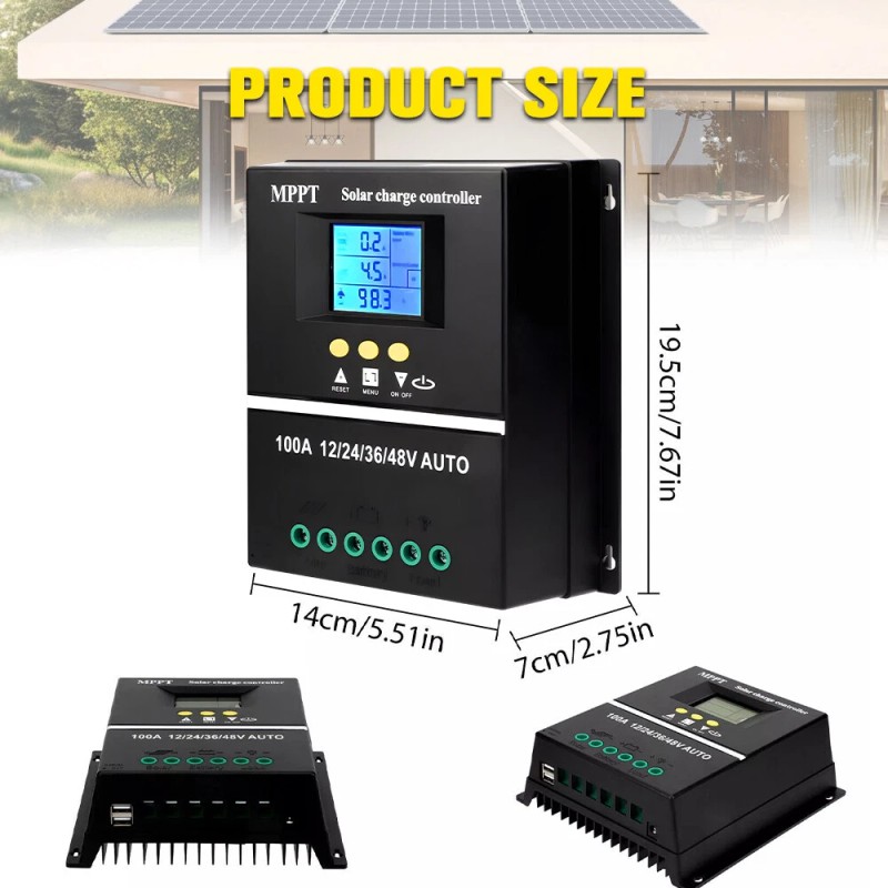 KEPEAK 60A/100A 12V/24V/36V/48 - 100A 12V/24V/36V/48V MPPT Charge Controller