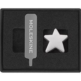 Moleskine Pin per Taccuino o Agenda Stella, Spilla Stella, Personalizza la Chiusura con Elastico, Idee Regalo Personalizzato, Colore Argento
