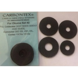 SMOOTH DRAG OKUMA COLDWATER 303, 453D & 453DS CARBONTEX DRAG WASHERS