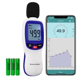 Wireless Sound Level Meter with Bluetooth: Portable Decibel Meter, App Data Logging, and High Accuracy SPL Meter 0~130dB for Professional Noise Inspections and Home Use