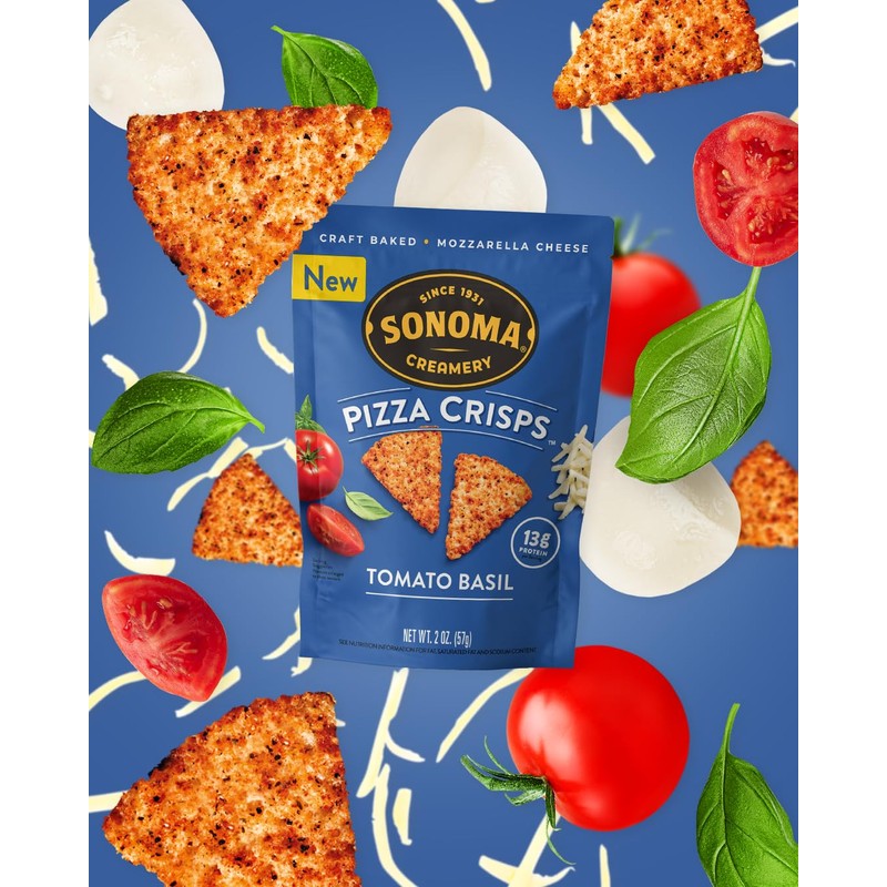 Sonoma Creamery Pizza Crisps, Tomato Basil, 2 Oz (12 Count)