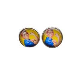 Rosie The Riveter Stud Earrings