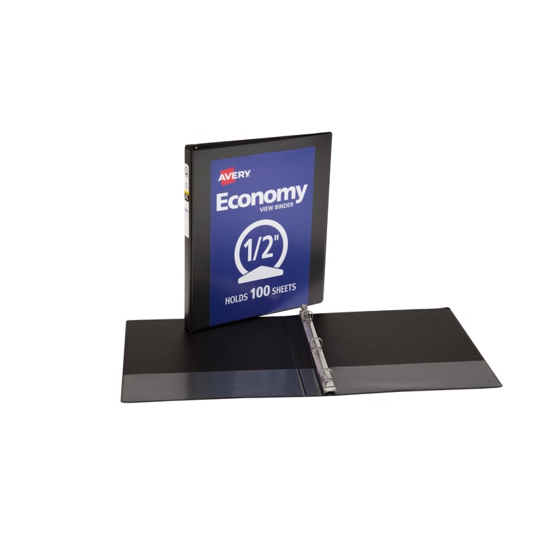 Avery Economy View 3 Ring Binder, 0.5" Round Rings, 1