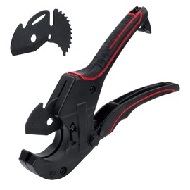 Plastic Pipe Cutter, 42 mm Diameter Professional Pipe Cutter with 1 Replacement Blade of PVC/PE/PP/PEX/PPR/PPE Pipe Cutter, Pipe Scissors for Home and Maintenance Workers