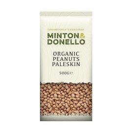 Minton & Donello - Organic Paleskin Peanuts, Natural, Unsalted, High in Protein, 500g