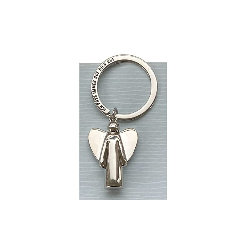 Butzon & Bercker Angel Keyring with Engraving "Ich Pass Immer