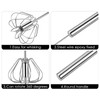 Stainless Steel Semi-Automatic Egg Whisk Hand Push Rotary Whisk Hand