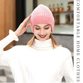 SUZALA Winter Hat with Ear Flaps, Breathable Knitted Beanie Hat for Men and Women, Head Warmer Beanies Outdoor Activities, Earflap Pink