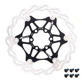 Jane Eyre Brake Discs 160 mm 180 mm 203 mm, Bicycle Brake Disc Mountain Bike Type Floating Brake Disc Centre Lock Cycling Accessories (Black 180 mm)