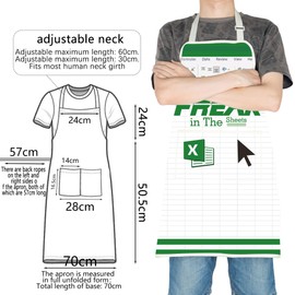 TOBGBE Excel Spreadsheet Gifts Freak In The Sheets Apron File Data Character Bib Funny Data Analyst CPA Accountant Boss Gift (Freak Sheets Apron)