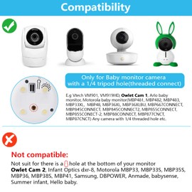 Adjustable Baby Monitor Wall Mount for Vtech VM901, VM928 and VM919HD, Perfect View Angle and Easy Installation Without Drilling