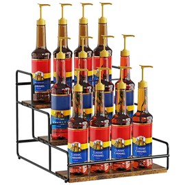 Nuovoware Coffee Syrup Organizer, 3-Tier, 12 Bottles, Black