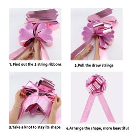 HCHENBOW Happy Birthday 14 Inch Big Red Bow,1Pcs Big Bow for Present,Big Gift Bow for Appliances,Bikes,Table Decorations and Party Events Decoration(pink)