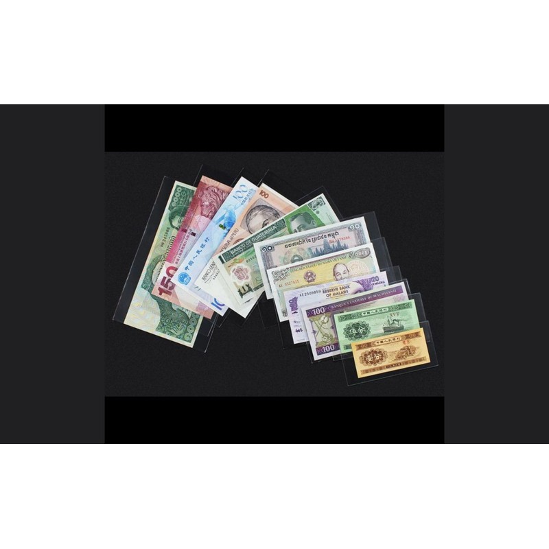 PCCB MINGT 50 x Professional Plastic Banknote Sleeves Size 6