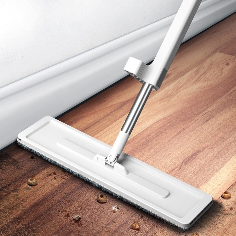 Microfiber Flat Mop Hand Wash Free Long Handle Large Flat