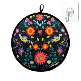 Sttrzop 12" Tortilla Warmer Pouch, Microwavable & Insulated for 1.5 Hours, Keeps Tortillas, Tacos, Naan & Pizza Warm, Exclusive Hanging Hook Included (Black)