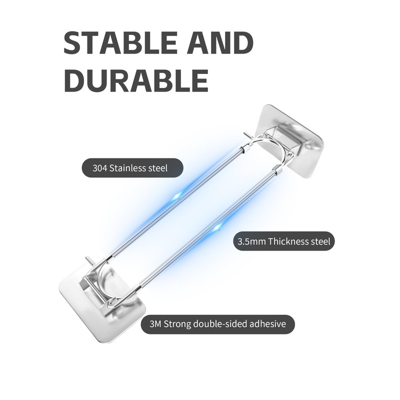 YOUSHARES RV Shower Corner Storage Bar Adjustable Stainless Steel Rod