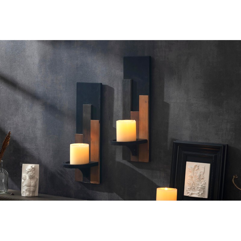 AimtoHome Wall Sconce Candle Holder Wall Mounted Wood Candle Holders