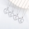 Hadoken Heart Initial Necklaces for Women, S925 Sterling Silver Necklaces