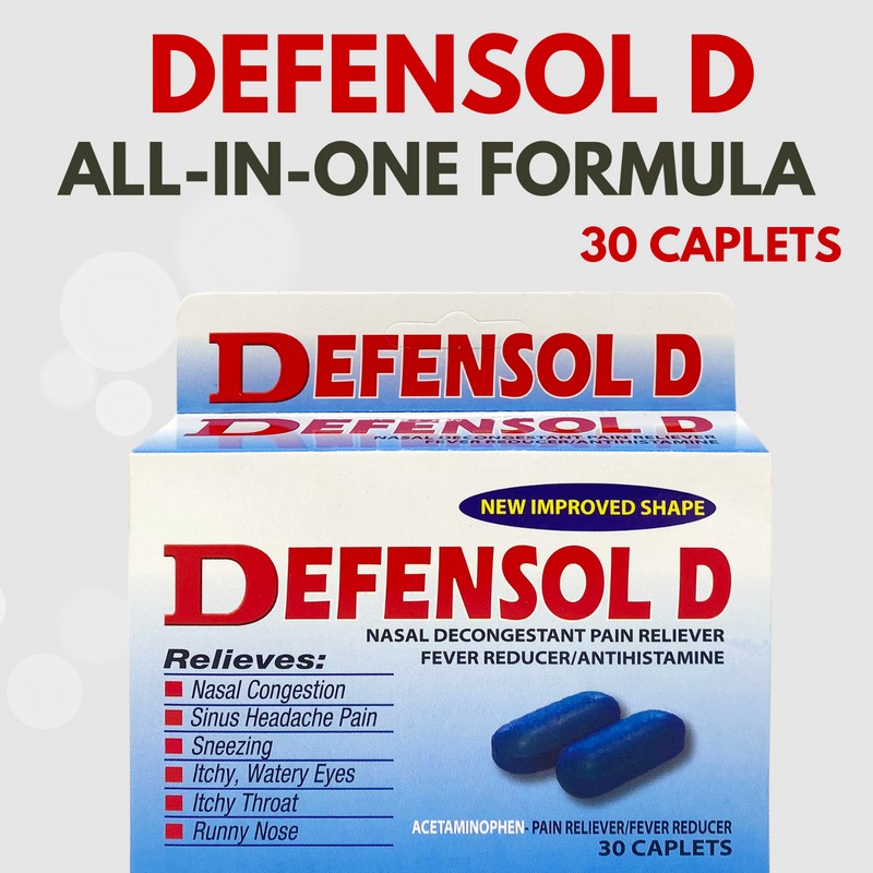 Menper Defensol D Tablets, Multi-Symptom Formula for Comfort-30 Caplets