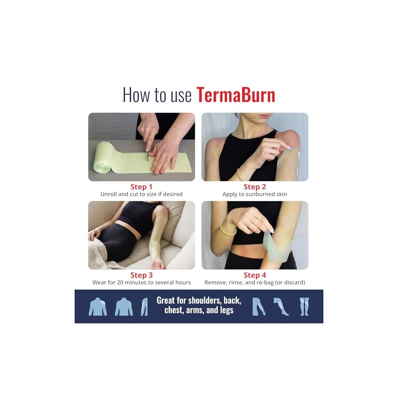 TermaBurn Wearable Aloe Hydrogel Wrap for Sunburn Relief