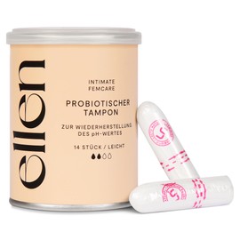 Probiotic Mini Tampons, Pack of 14 - ellen® Tampons Enriched with Probiotics - Gentle Care for Vaginal Health