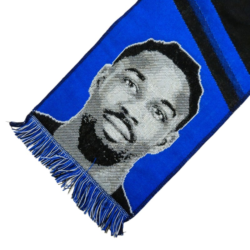 Inter, Sciarpa Jacquard dedicata al giocatore Marcus Thuram, 100% Acrilico,