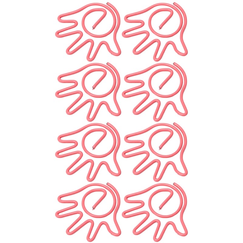 100Pcs Paper Clip Metal Hand Shaped Design Rustproof Paperclip Decoration