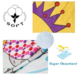 NABLUE Children Cotton Hooded Poncho Bath/Beach Towel 24" x 48"