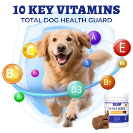 260 Bites Wellix 10-in-1 Dog Vitamins - Multivitamin for Dogs Immune Supports,Boost Hip&Joint,Skin&Coat,Liver&Gut Health -Dog Antioxidant Supplements