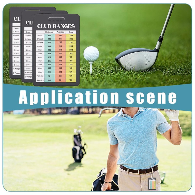 PLIGREAT 15 Pcs Golf Club Range Chart Card, 5.5x8.6 cm