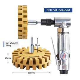 MIDO Professional Abrasive Eraser Wheel Decal Remover 3.94 x 3.94 x 1.62 Inch Rubber Eraser Wheel Car Decal Sticker 1 Eraser Wheel and 1 Drill Adapter