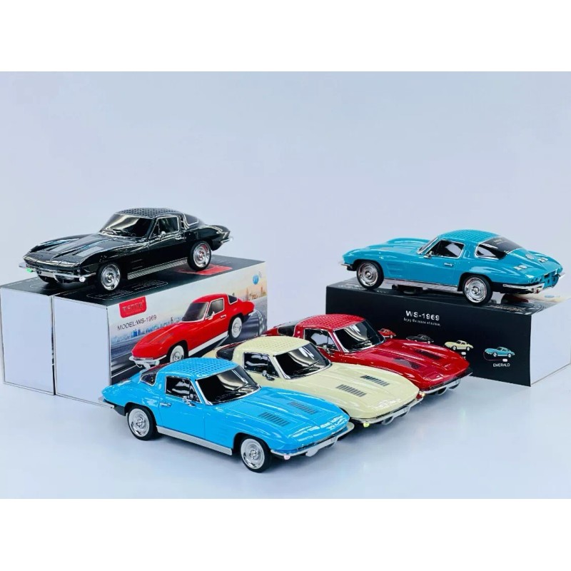 Hooked Electonics Chevy Corvette 1969 Blue Bluetooth Portable Speaker LED