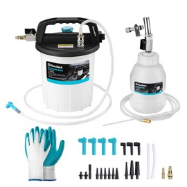 DURATECH 3L Pneumatic Brake Bleeder Vacuum Pump Kit, One Person Brake Bleeder Kit with Work Gloves and 23-Piece Adapters, Brake Flush Kit/Clutch Bleeder Kit for Cars, Motorcycles, SUVs, Light Trucks