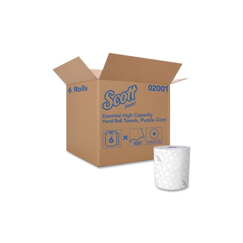 Scott Essential Hard Roll Paper Towels (6 PACK) Purple/White