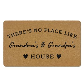EGBTL Funny Grandma's and Grandpa's House Coir Door Mats Outdoor, Grandparents Gifts Front Door Mat Outside Entrance, Funny Doormat Outdoor Indoor Entrance for Home Entryway Decor, 17x30in